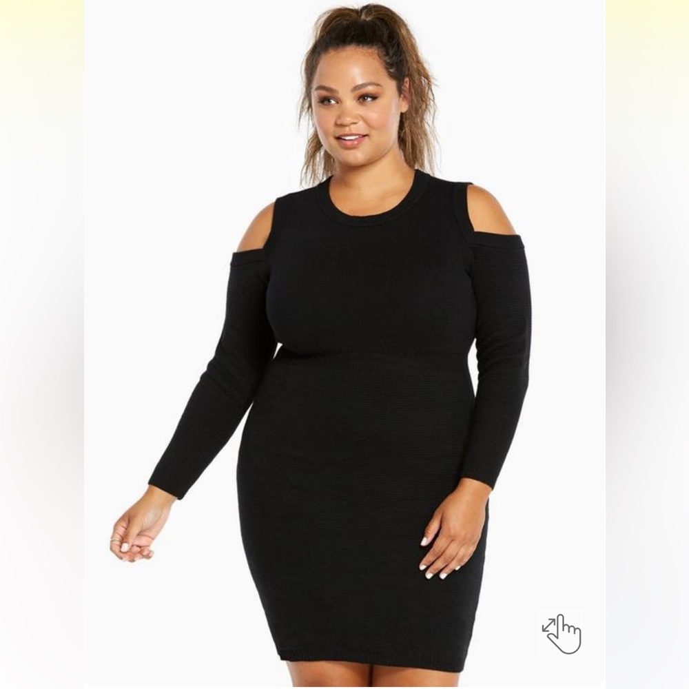 Torrid Ribbed Knit Cold Shoulder Sweater Dress